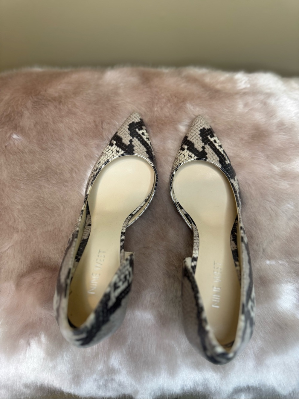 Nine West Snake-Print D'Orsay Pump in Black & Cream - Picture 6 of 6